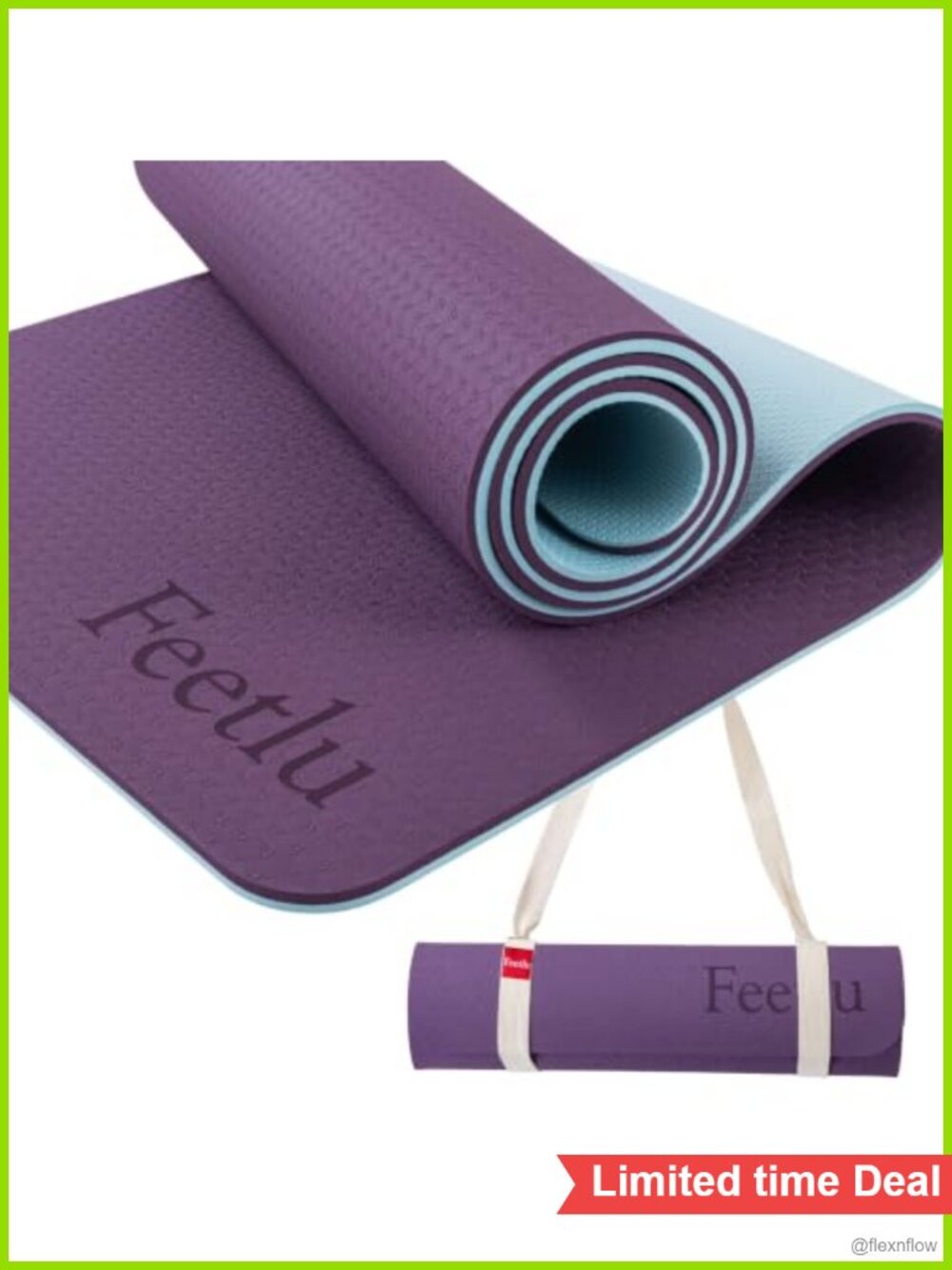 Extra Thick 10mm Non-Slip Yoga Mat with Carry Strap, 72x24